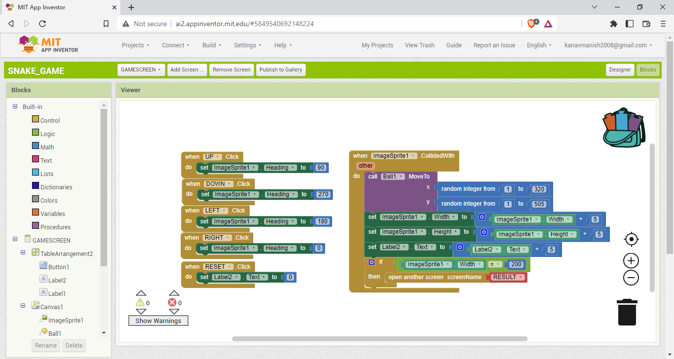 SNAKE GAME - Avishkaar Project